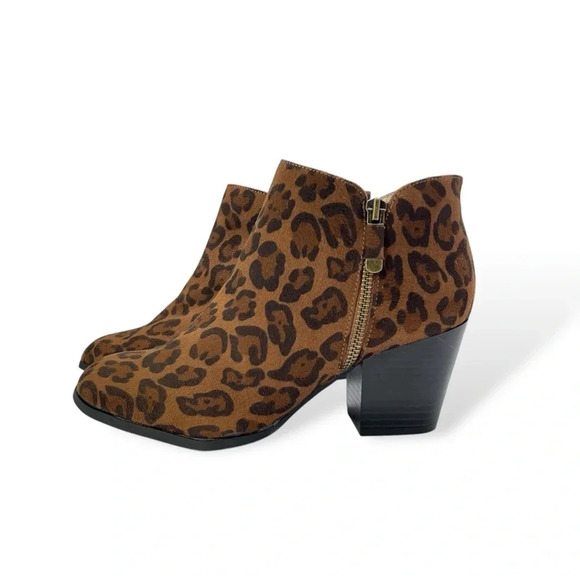 Style & Co. Marinaa Ankle Booties Women’s Size 8 Brown Leopard Zip-up Block Heel - Picture 13 of 13